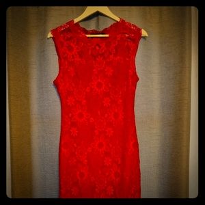 Red lace dress